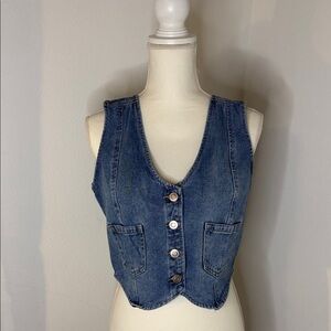 Altar'd State Blue Denim Vest